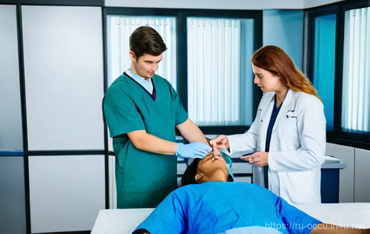 응급구조사와 의료 분쟁 예방 - **Prompt:** Inside a high-tech, yet practical, Russian ambulance. A focused male feldsher (paramedic... 응급구조사와 의료 분쟁 예방 - **Prompt:** Inside a high-tech, yet practical, Russian ambulance. A focused male feldsher (paramedic...