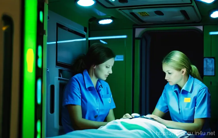 응급구조사 사고 사례 분석 - A dynamic, eye-level shot of a modern Russian ambulance (clearly marked "Скорая помощь") with its em... 응급구조사 사고 사례 분석 - A dynamic, eye-level shot of a modern Russian ambulance (clearly marked "Скорая помощь") with its em...