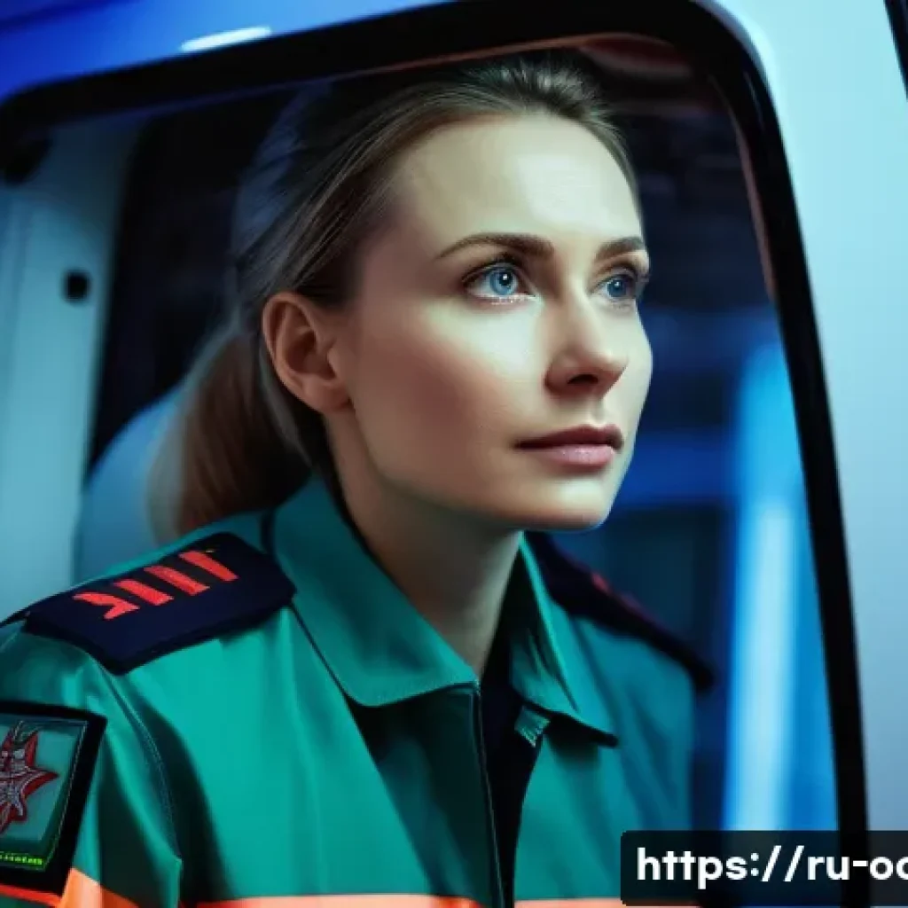 응급구조사 연봉 평균 - **Prompt:** A highly skilled female Russian paramedic, mid-30s, dressed in a clean, modern emergency...