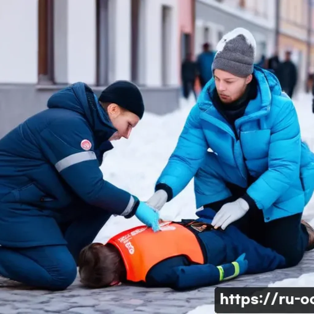 응급구조사와 응급 생명 구조 원칙 - A detailed scene showing a calm and focused first responder performing CPR on an adult male patient ...